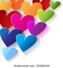 Valentine's Day heart colorful in the corner white background
