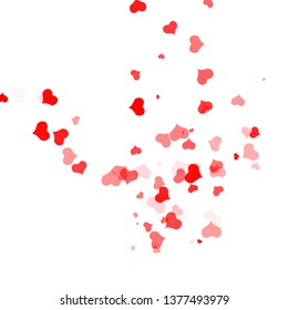 Valentine's Day. Heart confetti burst isolated. Valentines day concept. Heart shapes background. Vector festive illustration. 