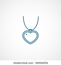 Valentines Day Heart Decoration Blue Line Icon On White Background