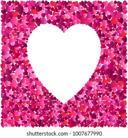 Valentines day heart. Decorative heart background with lot of valentines hearts. Love. Vector illustration.
