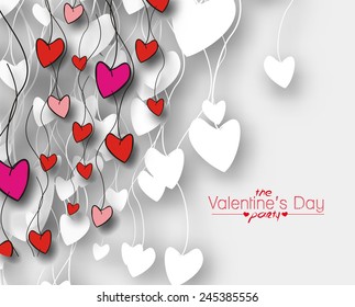 Valentine's Day Heart Design on White Background 