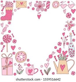 Valentine's Day heart. Doodle Heart. Valentines day card.