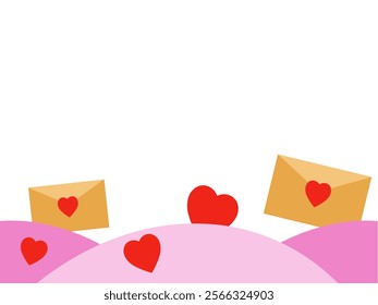 Valentines Day Heart Envelope Background