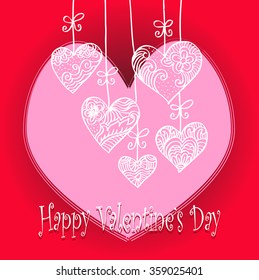 Valentines Day Heart Floral. Hand drawing illustration.