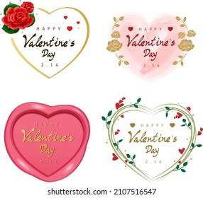 Valentine's day heart frame vector collection