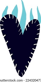 Valentines Day heart. Freaky Bizarre comic heart. Vector illustration.