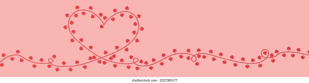 Valentine's day heart garland- vector illustration