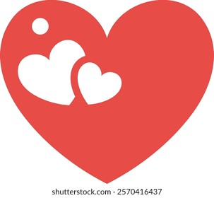 Valentine's Day heart gift tag. Red heart vector illustration