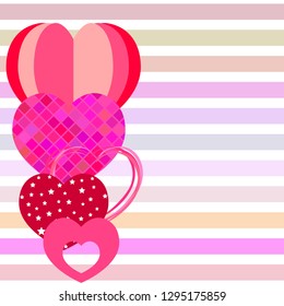 Valentine's Day, heart, greeting card, vector background