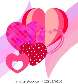 Valentine's Day, heart, greeting card, vector background