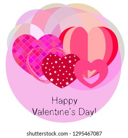 Valentine's Day, heart, greeting card, vector background