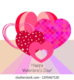 Valentine's Day, heart, greeting card, vector background