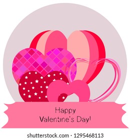 Valentine's Day, heart, greeting card, vector background