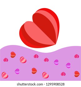 Valentine's Day, heart, greeting card, vector background