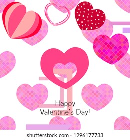Valentine's Day, heart, greeting card, vector background