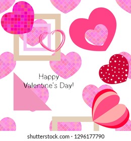 Valentine's Day, heart, greeting card, vector background