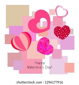 Valentine's Day, heart, greeting card, vector background
