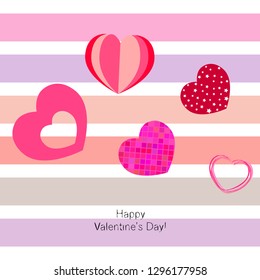 Valentine's Day, heart, greeting card, vector background
