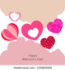 Valentine's Day, heart, greeting card, vector background