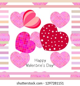 Valentine's Day, heart, greeting card, vector background