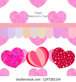 Valentine's Day, heart, greeting card, vector background