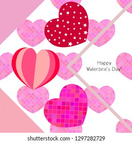 Valentine's Day, heart, greeting card, vector background