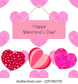 Valentine's Day, heart, greeting card, vector background