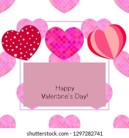 Valentine's Day, heart, greeting card, vector background