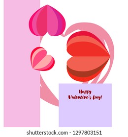 Valentine's Day heart greeting card, vector background