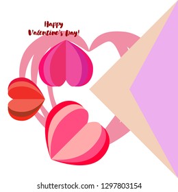 Valentine's Day heart greeting card, vector background