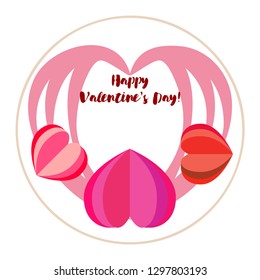 Valentine's Day heart greeting card, vector background