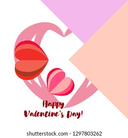 Valentine's Day heart greeting card, vector background