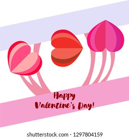 Valentine's Day, heart, greeting card, vector background