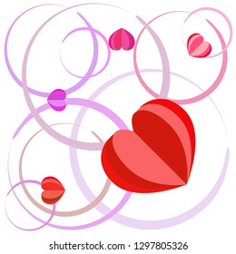 Valentine's Day, heart, greeting card, vector background