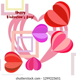 Valentine's Day, heart, greeting card, vector background