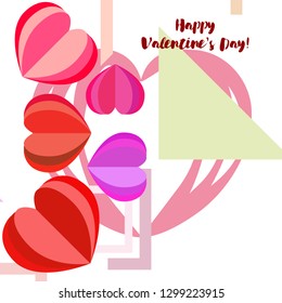 Valentine's Day, heart, greeting card, vector background