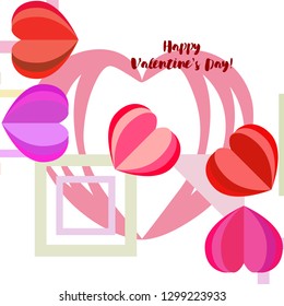 Valentine's Day, heart, greeting card, vector background