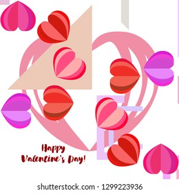 Valentine's Day, heart, greeting card, vector background