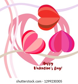 Valentine's Day, heart, greeting card, vector background