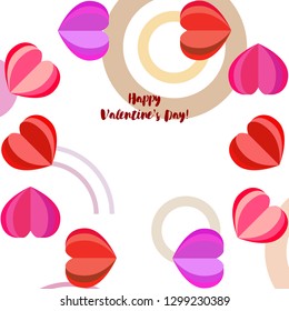 Valentine's Day, heart, greeting card, vector background