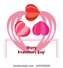Valentine's Day, heart, greeting card, vector background