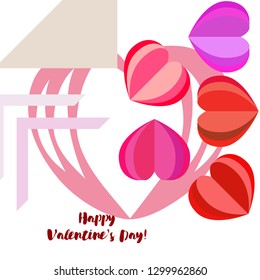 Valentine's Day, heart, greeting card, vector background