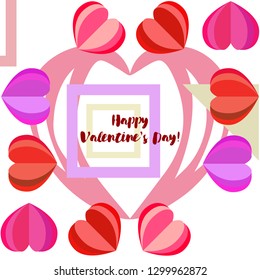 Valentine's Day, heart, greeting card, vector background