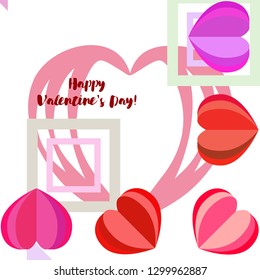 Valentine's Day, heart, greeting card, vector background
