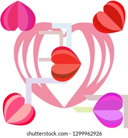Valentine's Day, heart, greeting card, vector background