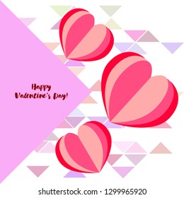 Valentine's Day, heart, greeting card, vector background