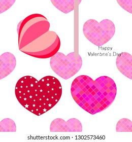 Valentine's Day, heart, greeting card, vector background