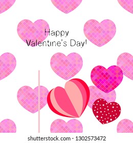 Valentine's Day, heart, greeting card, vector background