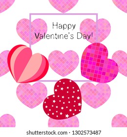 Valentine's Day, heart, greeting card, vector background