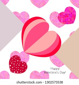 Valentine's Day, heart, greeting card, vector background